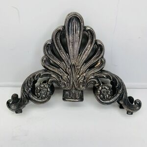 Vintage Knife Rest‎ Holder Ornate Silver Metal French Provincial Style